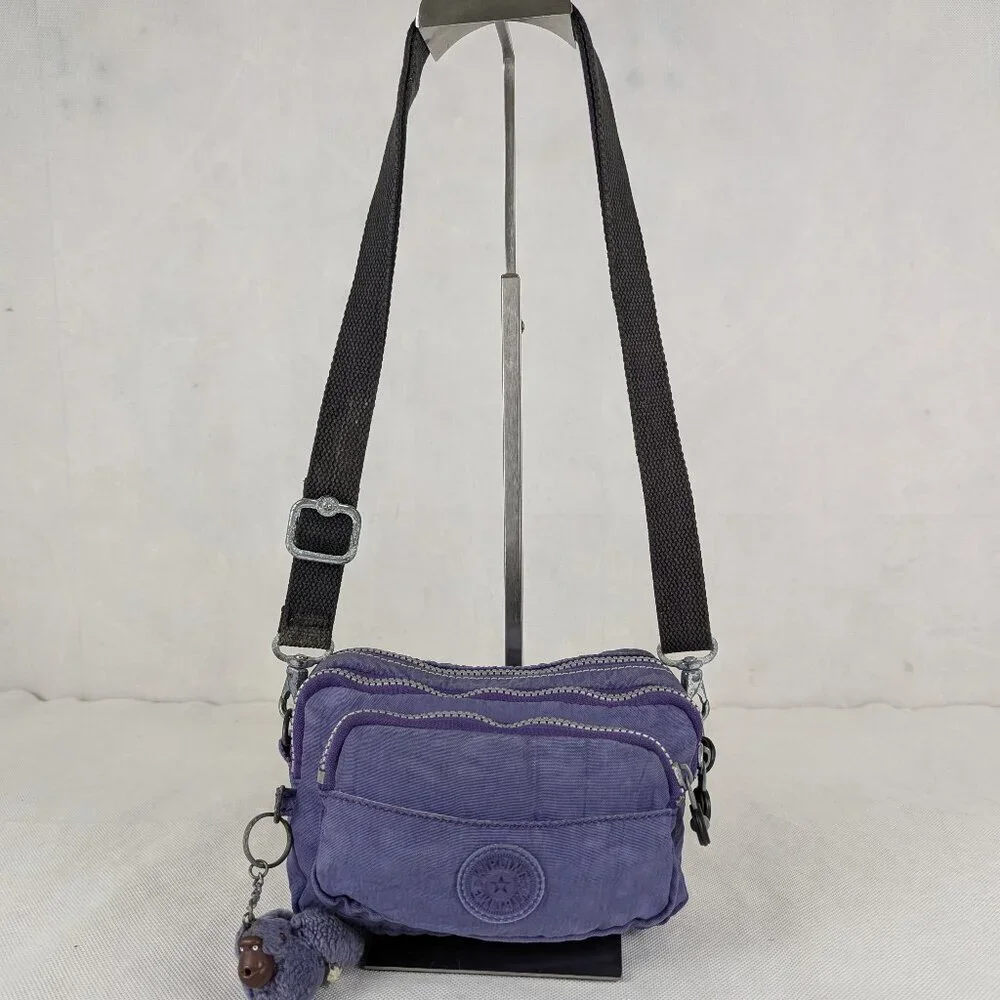 Kipling Merryl Crossbody Bag Purple Nylon -Clean Used - Buy It Now - Quick Ship! - Picture 1 of 12